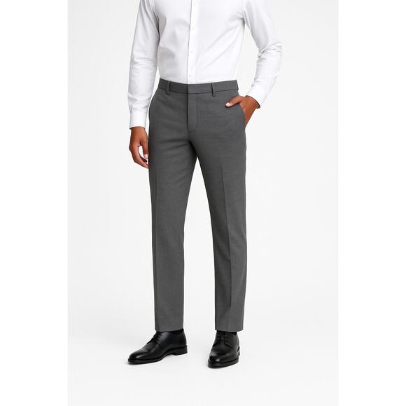 Theory Men’s Gray Dress Pants Size 32 High Density Knit Flat Front Slim Trousers - Picture 1 of 14